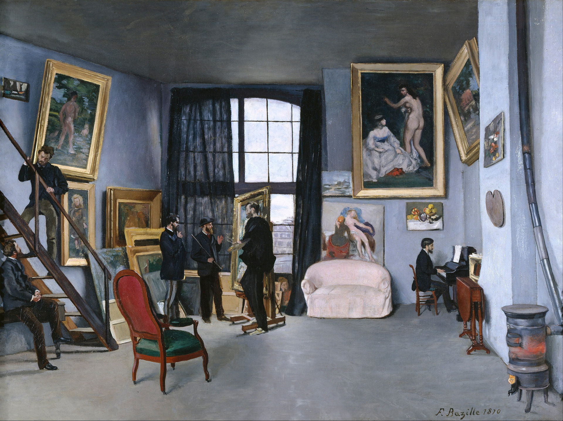 Frédéric Bazille, L’Atelier de la rue de La Condamine, 1870, impressionnisme, musée d’Orsay Paris, peintre oublié mort à 28 ans